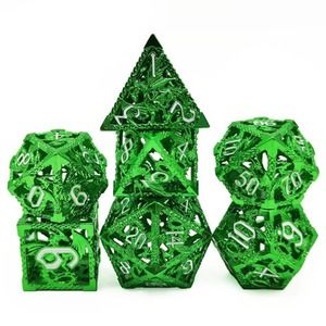 7 Piece Hollow Metal Dice Set Dragon Series